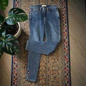 Madewell 10" High Rise Roadtripper Authentic Skinny Jeans Snap Hem 27 NWT
